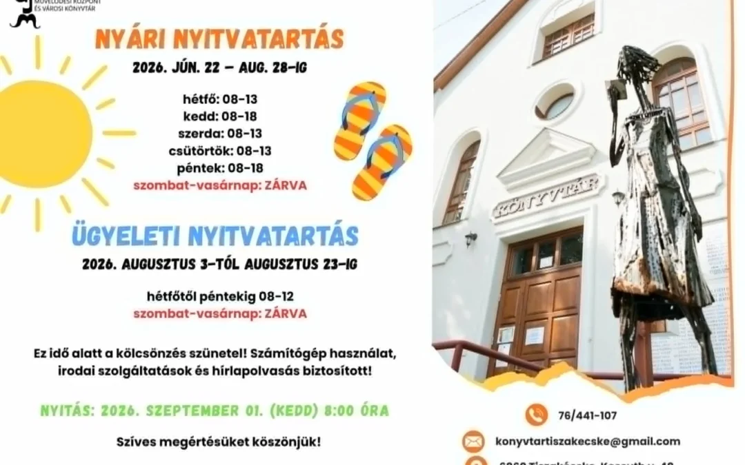 Nyári nyitvatartás